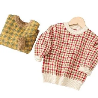 Kızlar Gevşek Kalın Örme Kazak Yürüyor Çocuk Kış Kazak